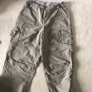 REI hiking pants with zip off shorts